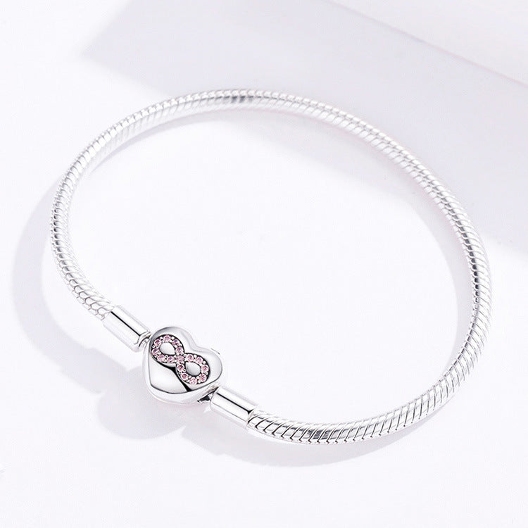 925 Sterling Silver Valentine's Day DIY Basic Bracelet For Women