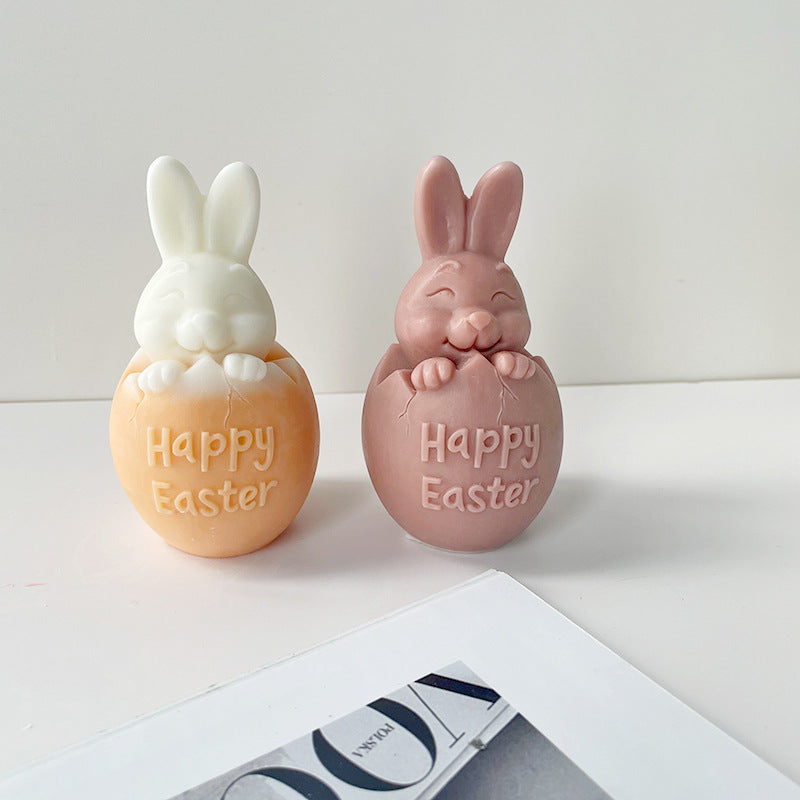 Candle Mold DIY Easter Shell Breaking Rabbit