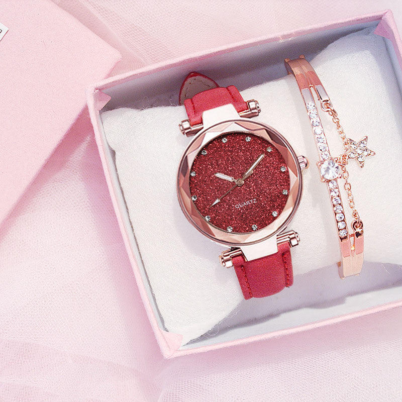 Ladies Bracelet Electronic Watch Gift Box Set