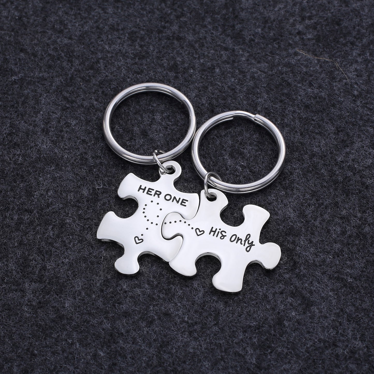 Titanium steel Valentine's day gift pendant puzzle keychain