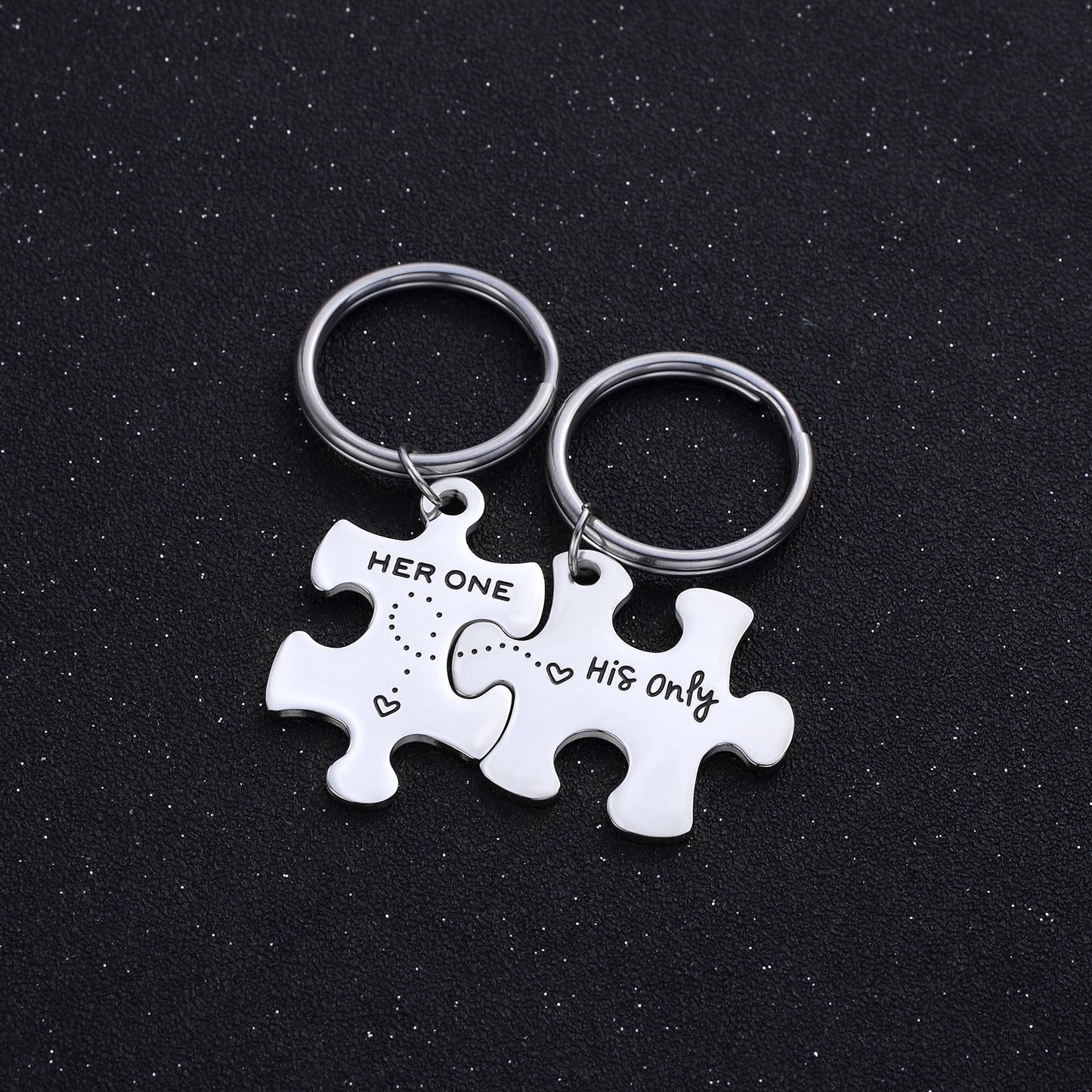 Titanium steel Valentine's day gift pendant puzzle keychain