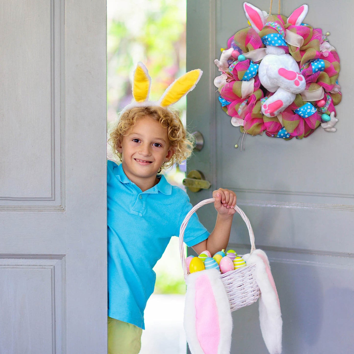 Cute Easter Rabbit Wreath