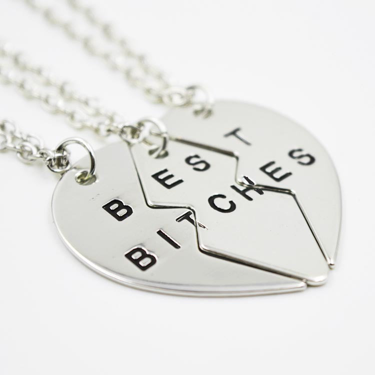 Love broken splicing Pendant Best Bitches love necklace