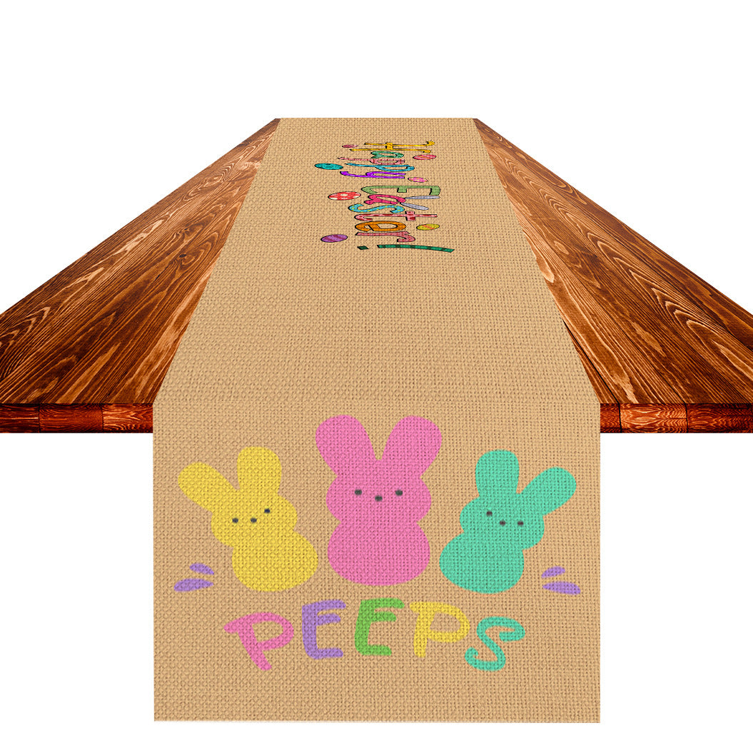 Easter Table Flag Linen Strong Durable Tablecloth