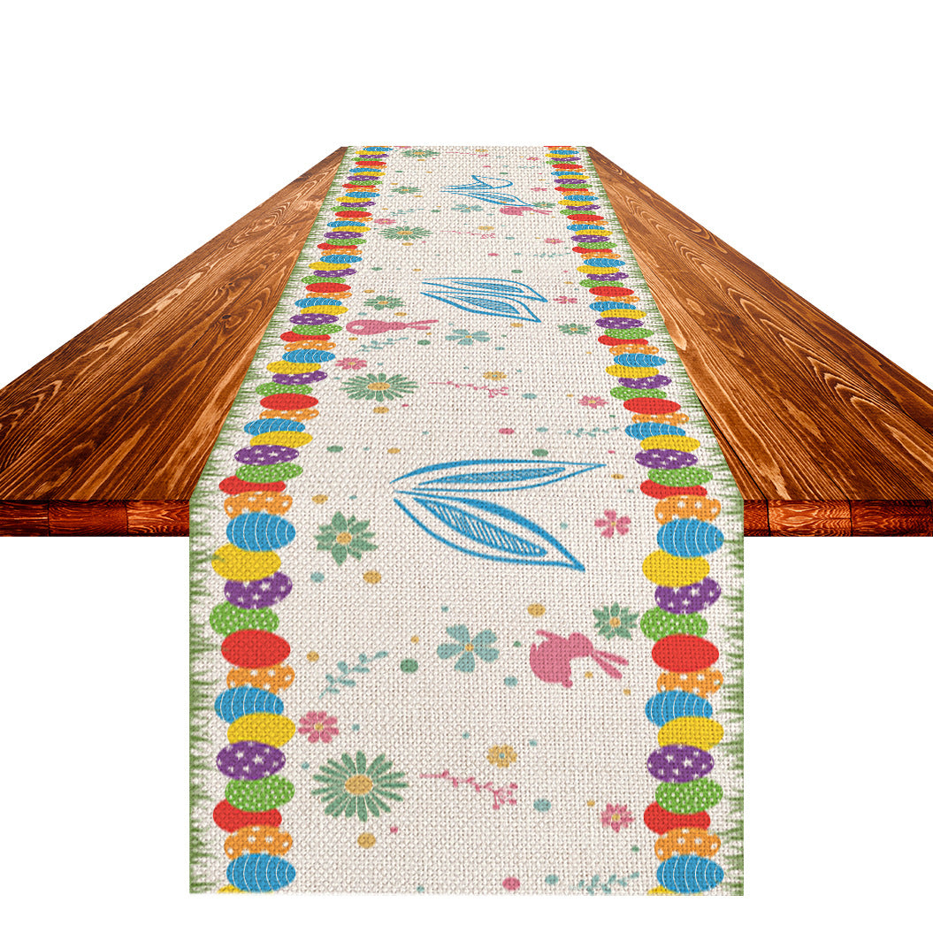 Easter Table Flag Linen Strong Durable Tablecloth