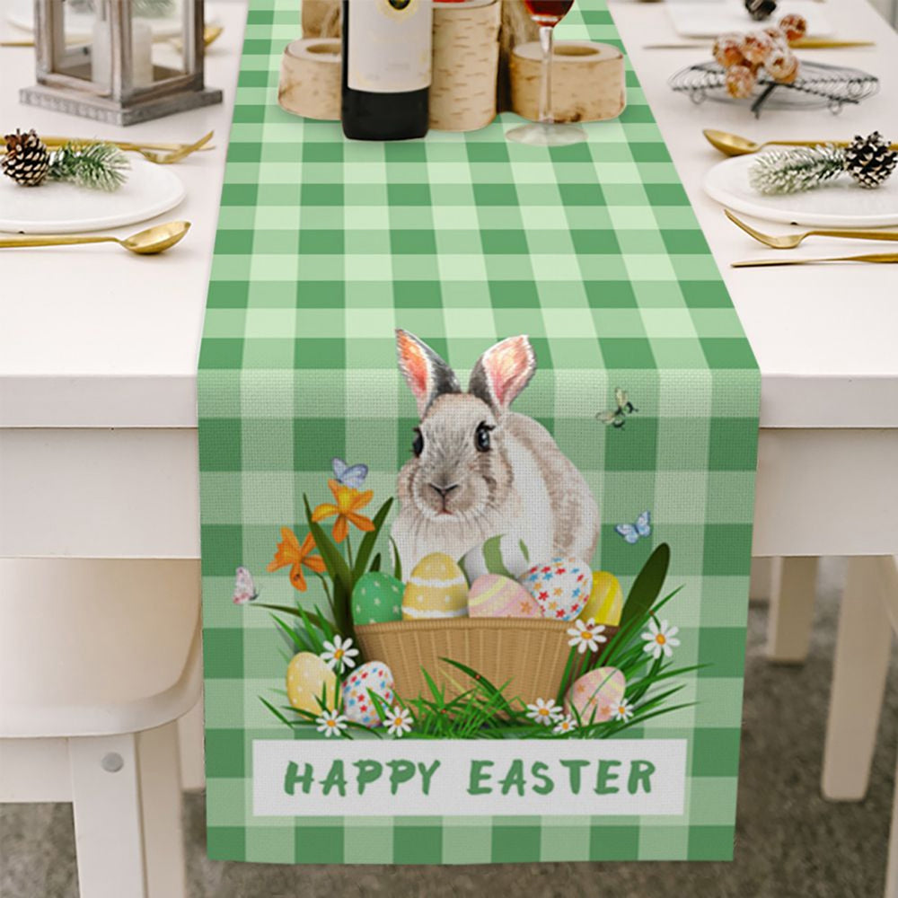 Light Wood Grain Bottom Easter Cotton And Linen Table Flag