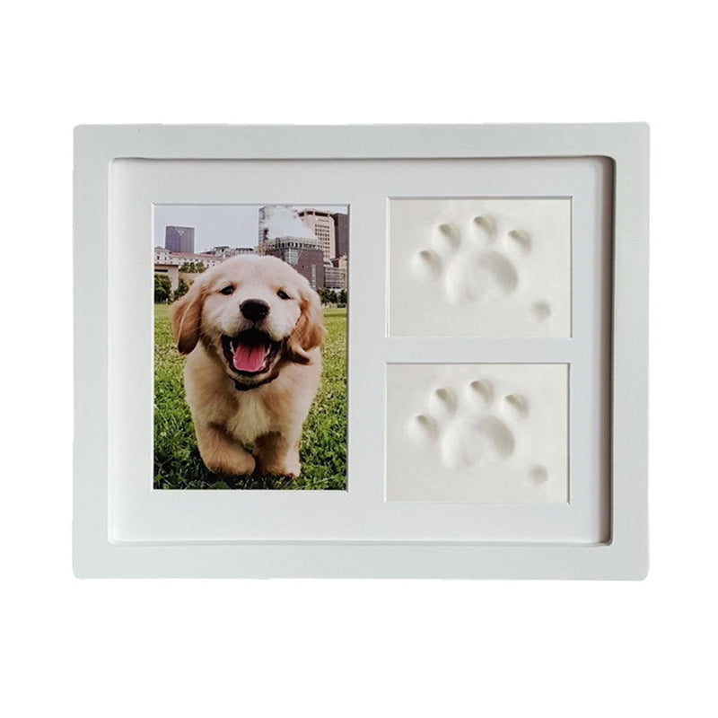 Wooden footprint photo frame pet