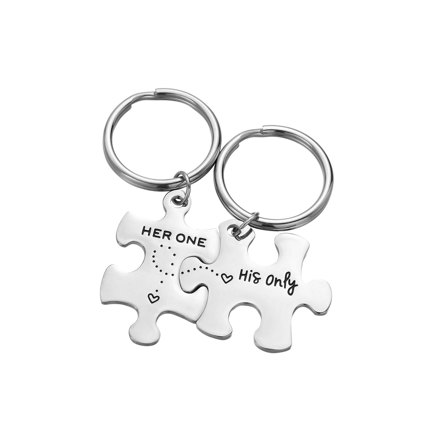 Titanium steel Valentine's day gift pendant puzzle keychain