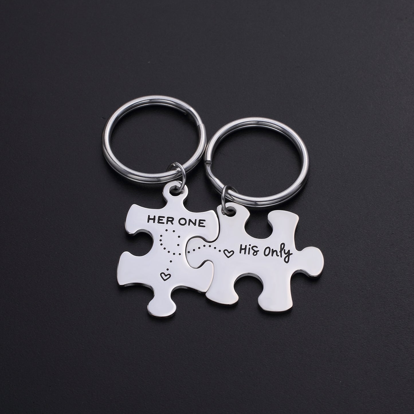 Titanium steel Valentine's day gift pendant puzzle keychain