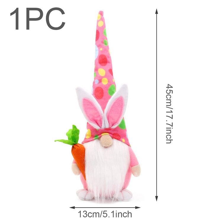 Easter Faceless Dwarf Holding Carrot Doll