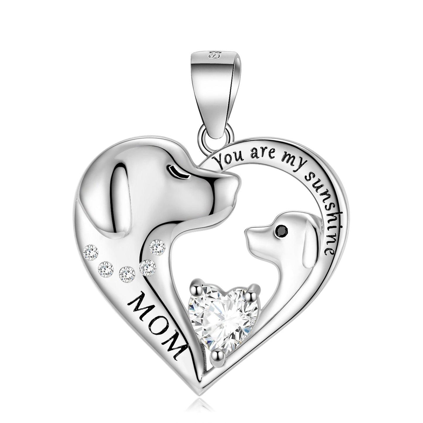 S925 Sterling Silver Cute Dog Necklace Mother's Day Series Sweater Chain