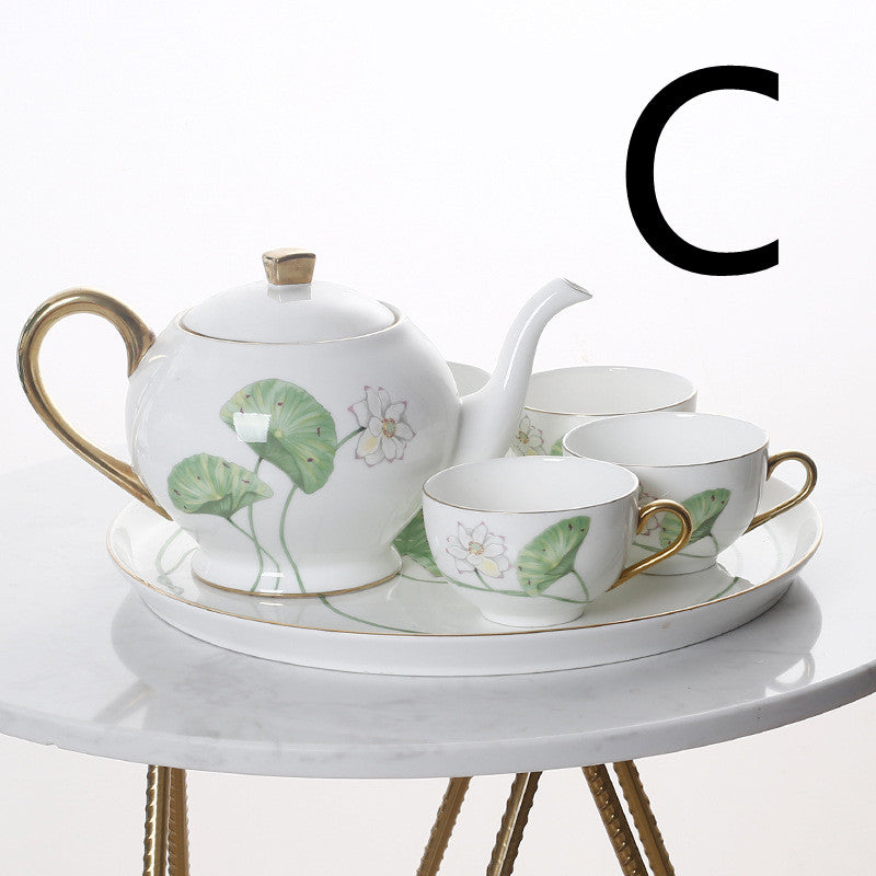 Bone China Afternoon Tea Coffee Set Shallow Tray Drinking