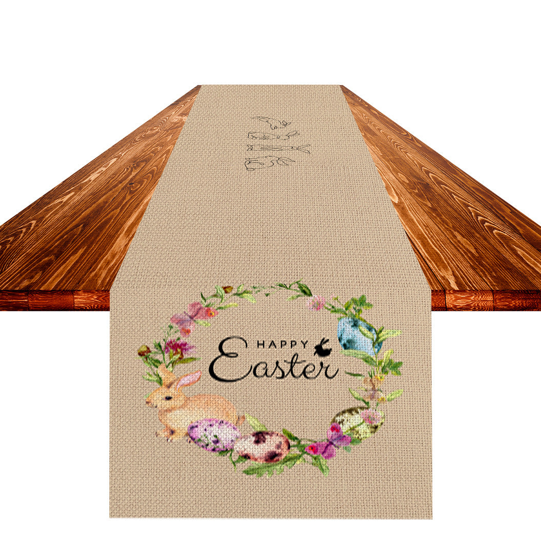 Easter Table Flag Linen Strong Durable Tablecloth