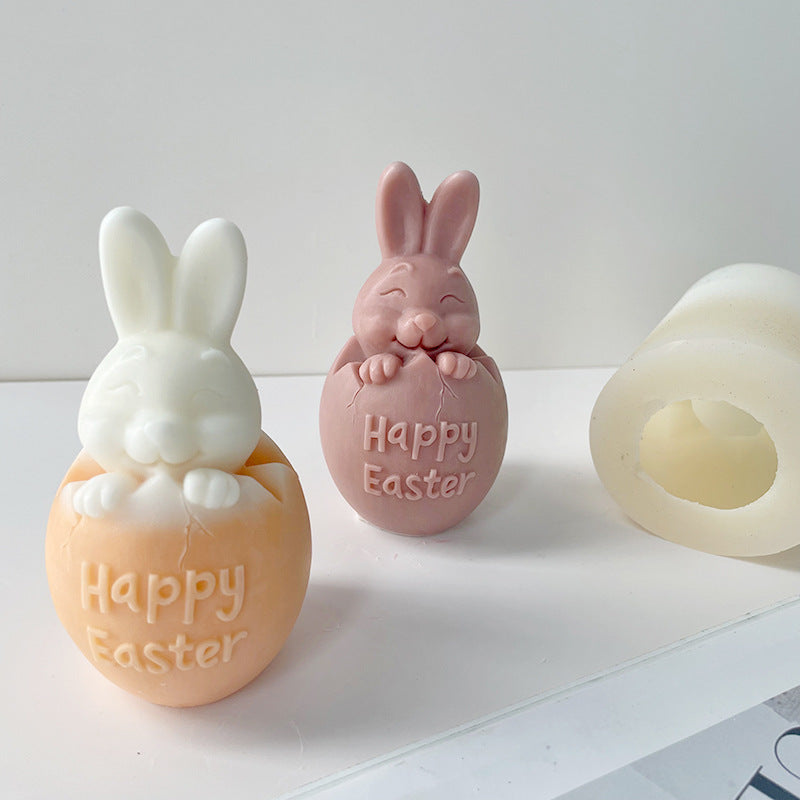 Candle Mold DIY Easter Shell Breaking Rabbit