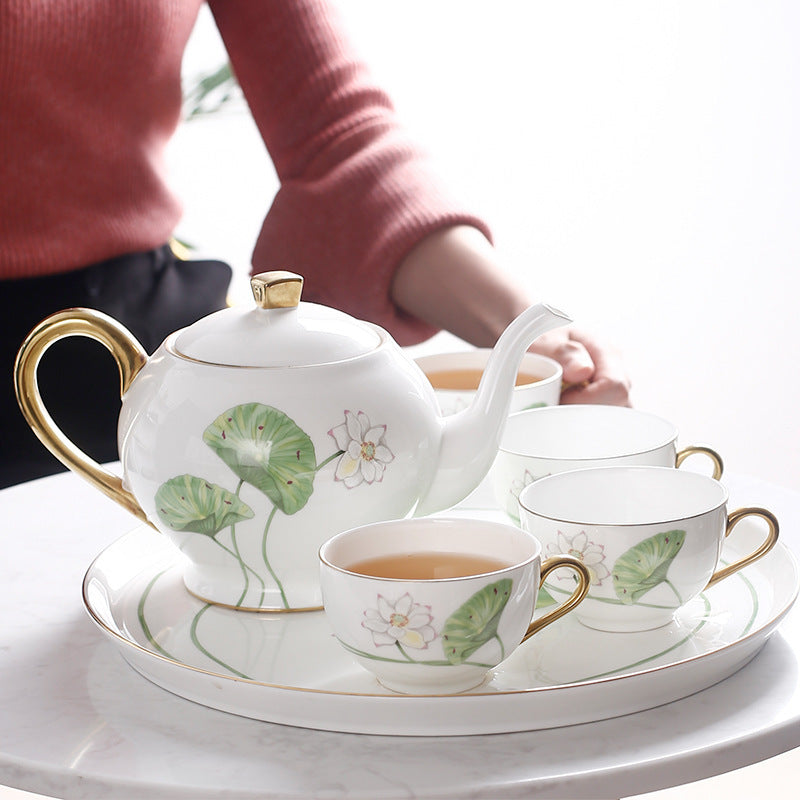 Bone China Afternoon Tea Coffee Set Shallow Tray Drinking