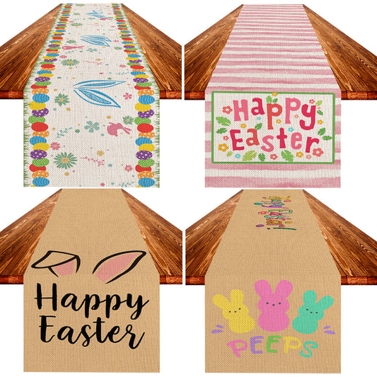 Easter Table Flag Linen Strong Durable Tablecloth