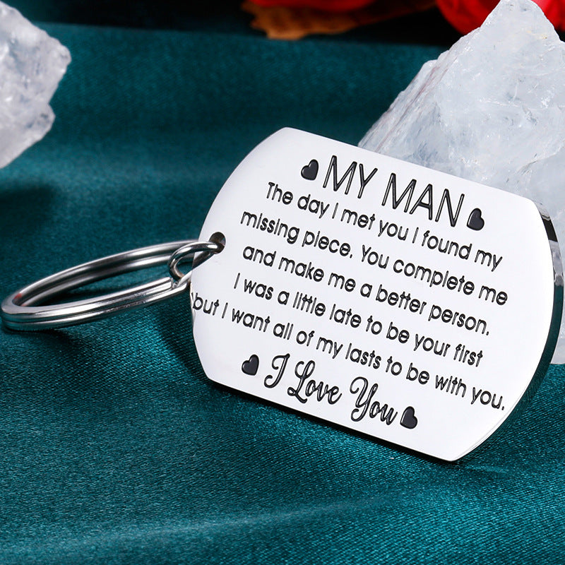 Stainless Steel Keychain For Boyfriend Valentine's Day