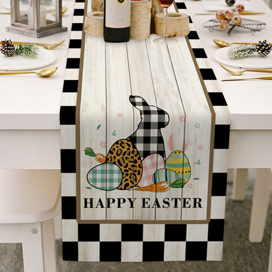 Light Wood Grain Bottom Easter Cotton And Linen Table Flag